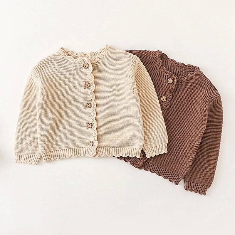 Autumn 0-3Yrs Children Clothes Infant Baby Girls Knitting Cardigan Newborn Baby Girls Sweater