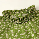 Baby Girls Clothes Set Kids Green Knitted Cardigan Vintage Floral Dress Children Autumn Knit Sweater Coat Princess Dresses