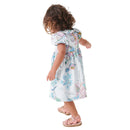 Summer Princess Baby Girls Dresses Floral Print Collar Party Birthday Kids Short Sleeve Frocks