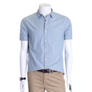 Spring and Summer Pure Cotton Short Sleeved Shirt Men's Stripe