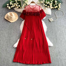 Elegant Pleated Evening Long Chiffon Dresses Women Summer Dress