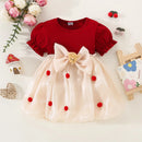 Baby Girl Dress Summer Bear Bubble Sleeves Baby Dresses Cute Fluffy Beach Princess Style Girls Clothing