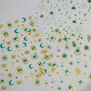 Blue Gem Star Sun Moon Bronzing Nail Art Sticker Metallic Bohemian Silver Love Totem Manicure Nail