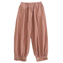 Autumn Sweet Embroidered Pants Women Elastic Waist Casual Corduroy Pants
