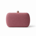 Pink clutch bag with a gold clasp on a white background, Obroi