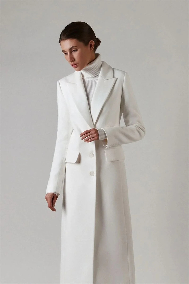 Women Suits Female Single Breasted Ankle Length  Dress Slim Fit Gown