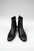 Men Real Picture Leather Chelsea style Slim Fit Zipper Boots