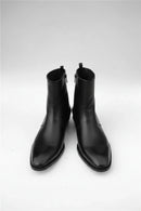 Men Real Picture Leather Chelsea style Slim Fit Zipper Boots