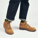 Men Brown Short Tube Boots Lace-Up Round Toe Genuine Leather Boot