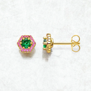 Studs Earrings Hexagon Hand-set Jewelry For Women Playful Look Gift 925 Sterling Silver