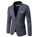 Men's Corduroy Casual Business Suit Coat Male Dress Blazers Jacket