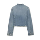 Light blue denim jacket on a white background, Obroi