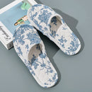 Home Slippers Soft Cotton Floral Floor Shoes Lightweight Slippers Antislip Indoor Slippers Bedroom Couple Slippers