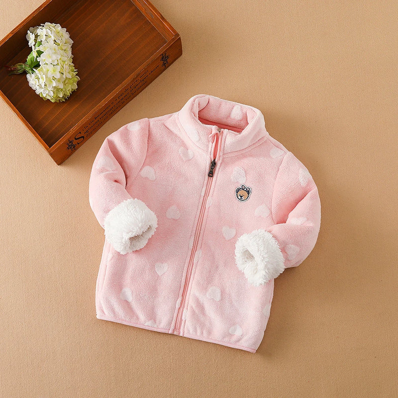 Kids Girls Jacket Autumn Winter Warm Coat For Baby Girls Cute Outwear Children's Clothing