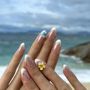 10 Pcs White French Press On Nails Handmade 3D Floral Design Reusable Gel Tips Minimalist Wedding Party Fake Nails for Women