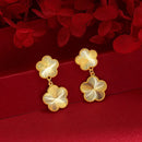 Women Light Luxury Super Flash Plum Blossom Set Female Plum Blossom Bracelet Necklace Earring Set