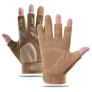 Motorcycle Gloves Vintage Anti-Slip Racing Finger Mittens Leather Men Fingerless Gloves