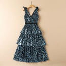 Summer Sequin Dress for women sleeveless bow Mesh embroidered sequins Slim dress
