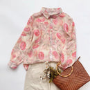 women retro cotton linen shirts and blouses ramie floral tops linen women's clothing