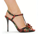 Summer Women's Elegant Satin Sandals Crystal Design Lady High Heels