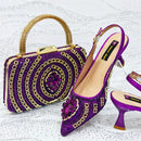 Women Shoes Heels and Bags Rhinestone Chain Ladies Wedding Party Elegant