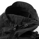 Functional Short Vest Men Tactical Hooded Vest Black Hip Hop Sleeveless Cargo Vest Tops