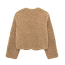 Wool Cropped Jackets for Women Coats Zip Soft Jacket Woman Casual Coat Women Autumn Outerwears