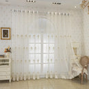 Beads Flowers European Embroidery Gauze Curtains Transparent Curtains for Living Dining Room Bedroom Windows Balcony Customize