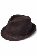 Brown fedora hat on a white background, Obroi