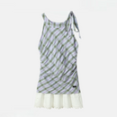 Plaid Halter Neck Vest Dresses Women's Summer Sleeveless Spliced Lace Waist Slimming Short Dress