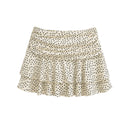 Women Tiered Ruffle Skirt - High-Low Hem Flowy Layered Mini Skirt Spring Summer
