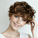 Hightlight Short Straight Wig Pixie Cut Wig Remy Human Hair Wigs With Bangs For Daily Wear