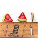 Handcrafted Ceramic Watermelon Slice Pendants Set 5 Pieces 19mm Colorful Porcelain Charms for DIY Jewelry