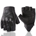 Summer Motorcycle Gloves Half Finger Gloves Retro Motorbike Fingerless Gloves Brown Men
