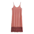 Floral Sling Dress Summer Holiday Woman Side Slit Spaghetti Strap Midi Beach