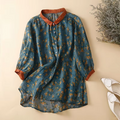 Floral Linen Women Shirts Summer Vintage Elegant Casual Female Outwear Coats Tops