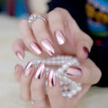 Nails Oval Metallic Quality Glamour Nail Art Designed Tips