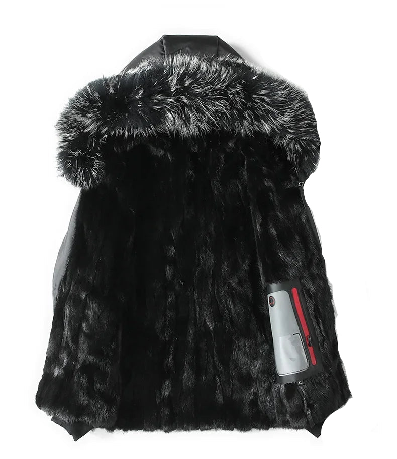 Short Fur Coat Men Coats Winter Thickened Parkas Men Clothing Mink Fur Liner Detachable Jackets with Fur Collar
