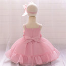 Baby Girls Pink Flower Fluffy Birthday Dress Kids Lace Summer Elegnat Evening Gown Party Dresses iInfant Floral Holiday Costumes