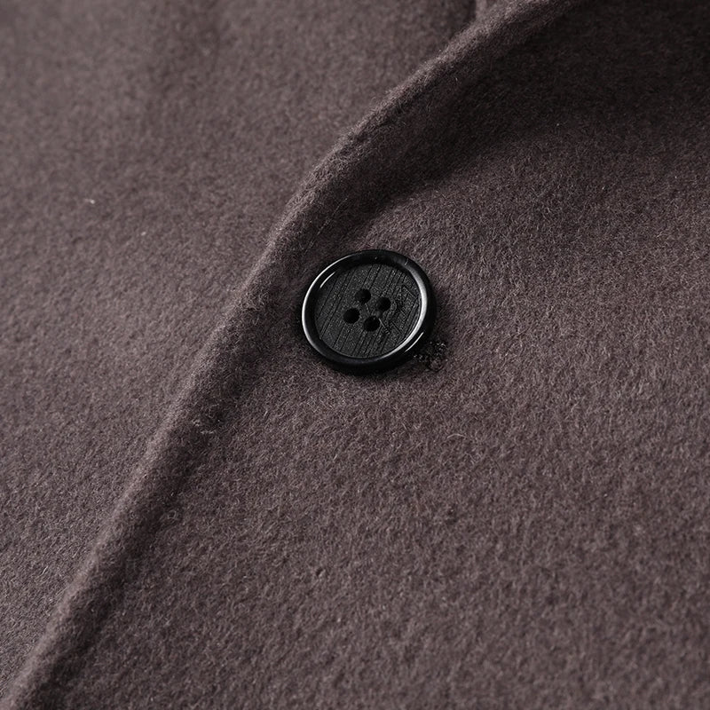Men's Wool & Blends Jackets Men Slim Fit Straightforward Anti Wrinkle Business Casual Single Breasted Coat