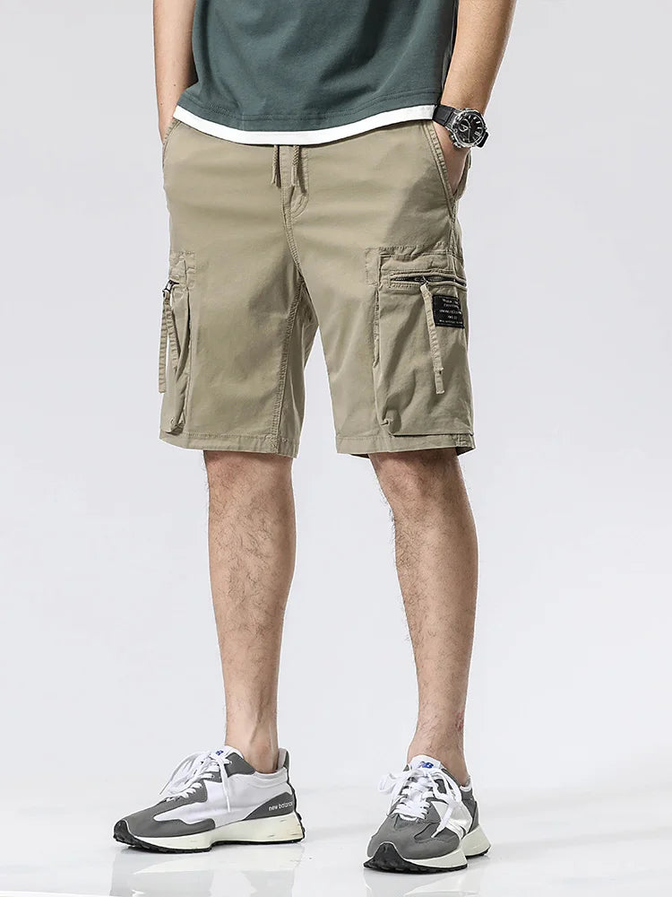 Summer Cargo Shorts Men Streetwear Short Male Straight Cotton Casual Shorts