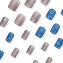 24pcs Shiny Christmas Snowflake Fake Nails Gift False Nail Tips Wearable Full Cover Cute Press on Nails