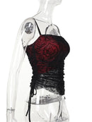 Spaghetti Straps Gothic Short Crop Tops Strapless Tanks Top