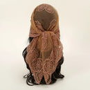 Embroidery Floral Headband Net Breathable Through Headscarf
