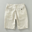 Linen Premium Shorts Men Summer Solid Casual Basic Thin Holiday Beach Half Length Pants