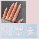 Nail extensions with a matching nail box labeled 'XZ196' on a pink background.
