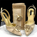 Elegant Sliver Sandals for Simple And Versatile Exquisite Party Shoes And Bag Set