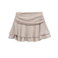 Women Mid-rise Pleated And Ruffle Mini Skirt Casual Holiday Summer Skirts