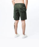 Men's summer elastic drawstring waistband casual solid thin shorts