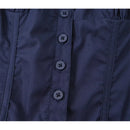 Women Vintage Puff Sleeve Square Neck Navy Blue Mini Dress Low Waist Female Cotton Casual Robe